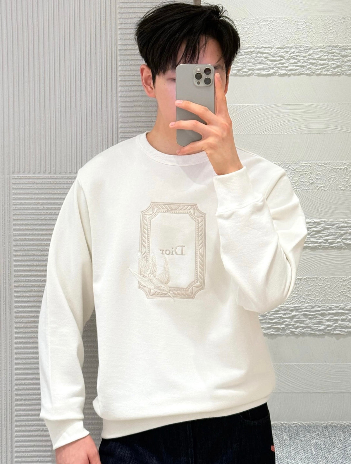 주말QZ / 디올 자수 패턴 맨투맨