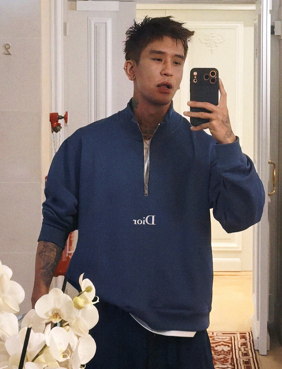 주말QZ / 디올 하프집 긴팔 맨투맨