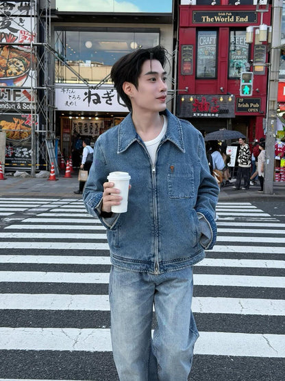 주말QZ / 아미 파리 자수 데님 자켓