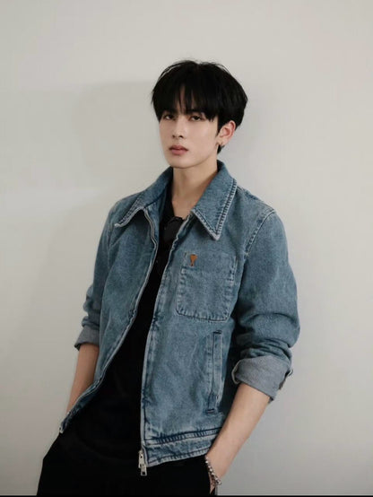 주말QZ / 아미 파리 자수 데님 자켓