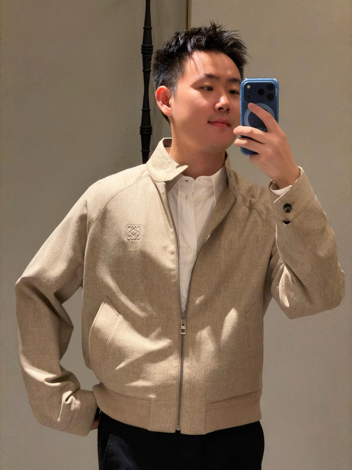 주말QZ / 로에베 엠보싱 울 지퍼 자켓