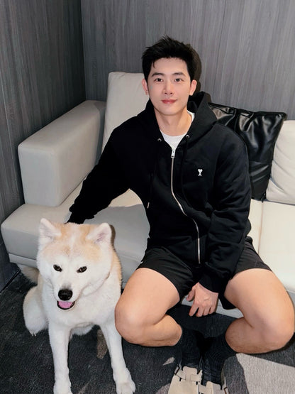 주말QZ / 아미 파리 자수 지퍼 후드티