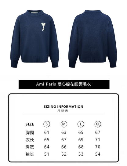 주말QZ / 아미 파리  라운드넥 니트