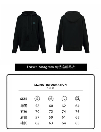 주말QZ / 로에베  자수 드로우스트링 니트 후디