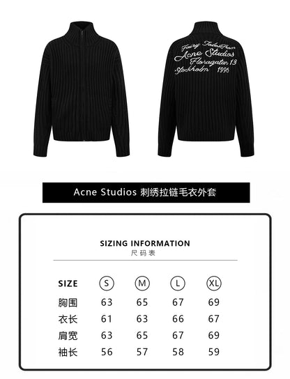 주말QZ / 아크네스튜디오 자수 지퍼 니트 가디건