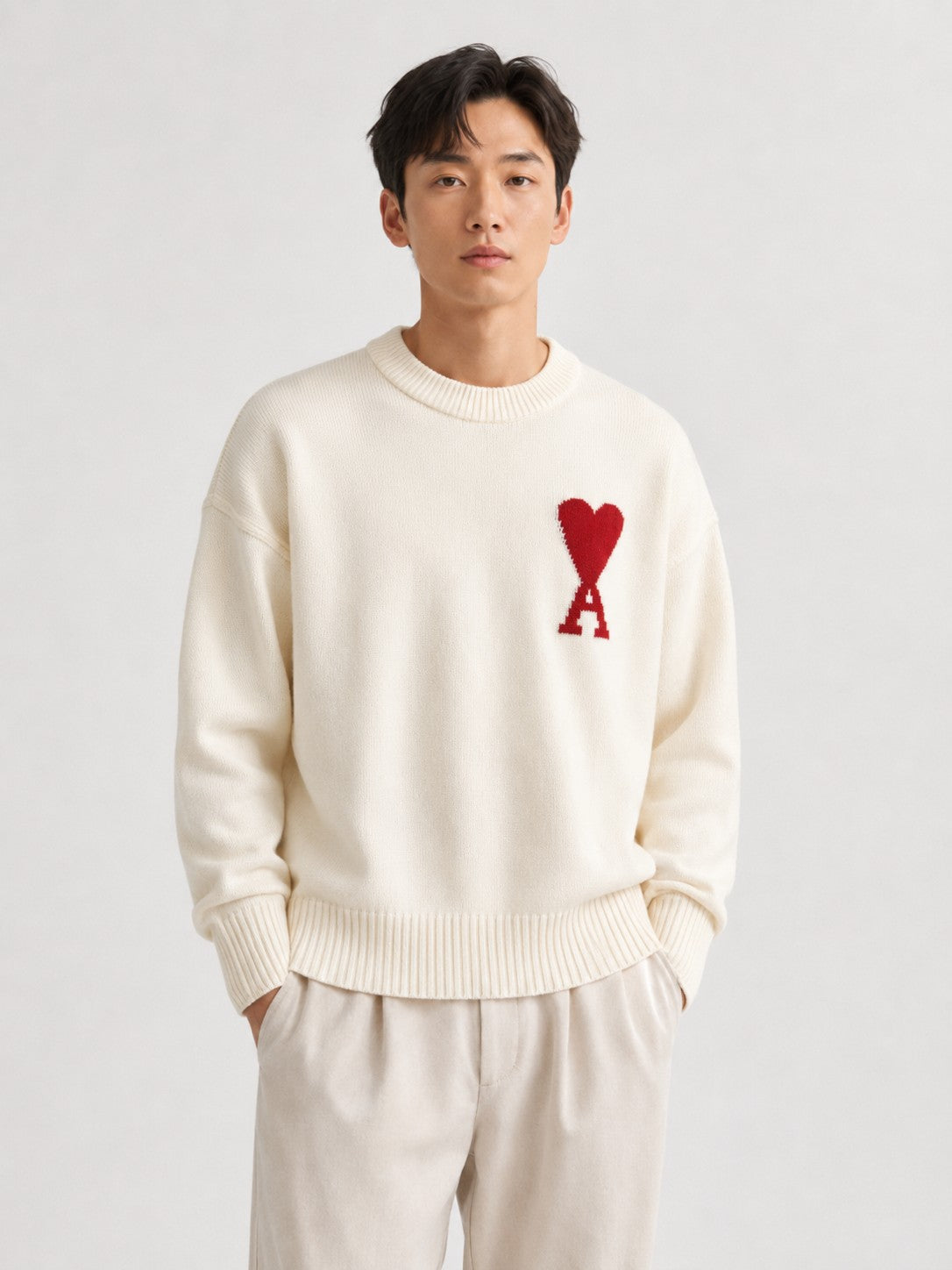 주말QZ / 아미 파리 루즈 라운드넥 니트
