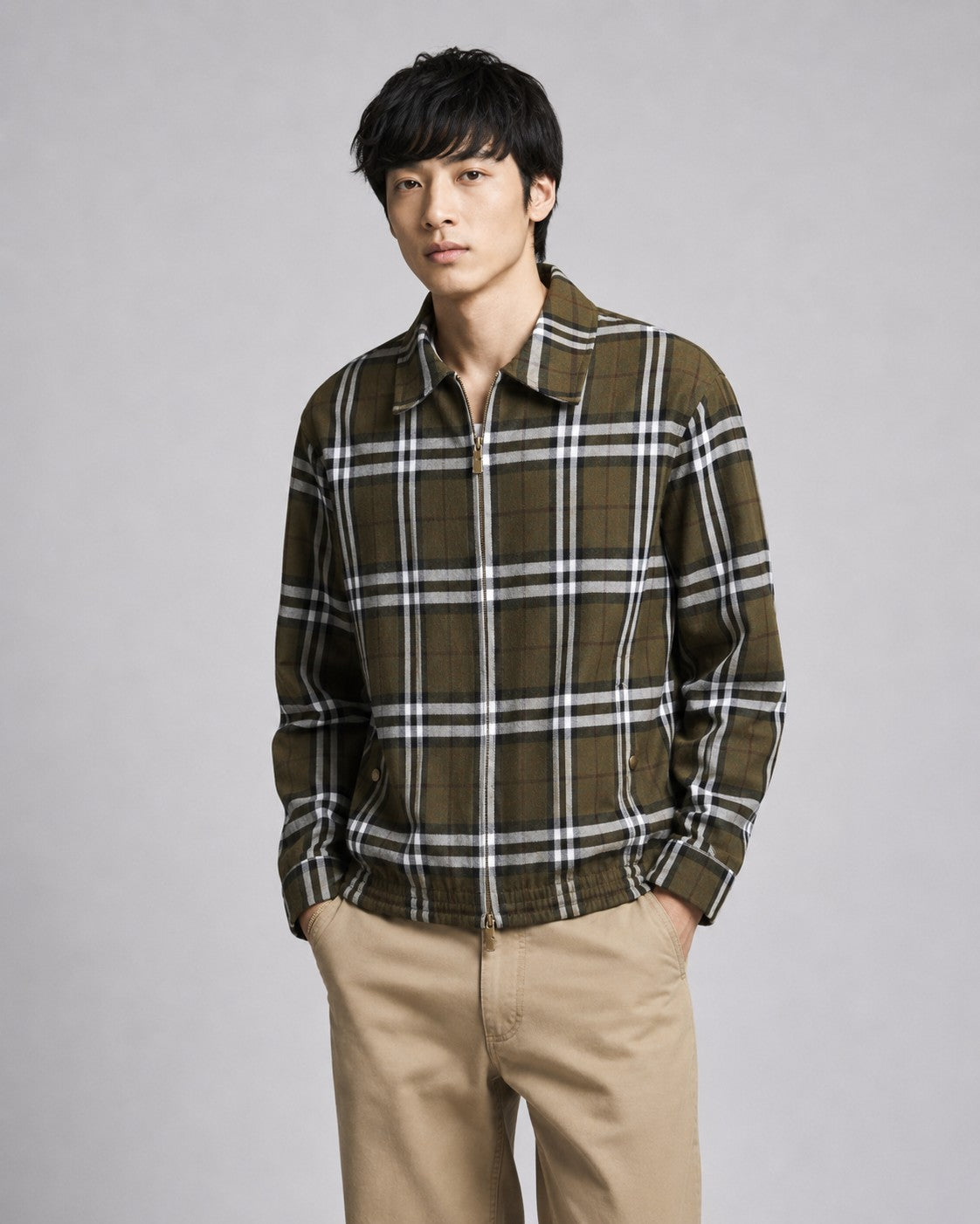 주말QZ / 버버리 체크 캐시미어 테일러 칼라 재킷