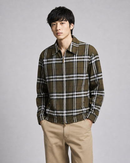 주말QZ / 버버리 체크 캐시미어 테일러 칼라 재킷