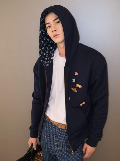 주말QZ / 루이비통 자카드 지퍼 후디