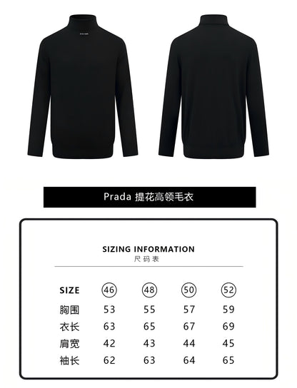 주말QZ / 프라다 자카드 하이넥 니트