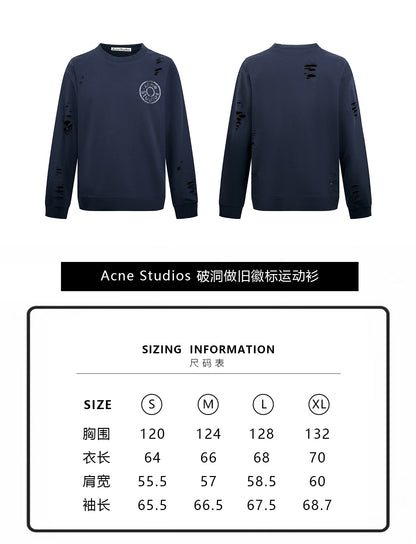 주말QZ / 아크네스튜디오 워시드 데미지 트레이닝 상의