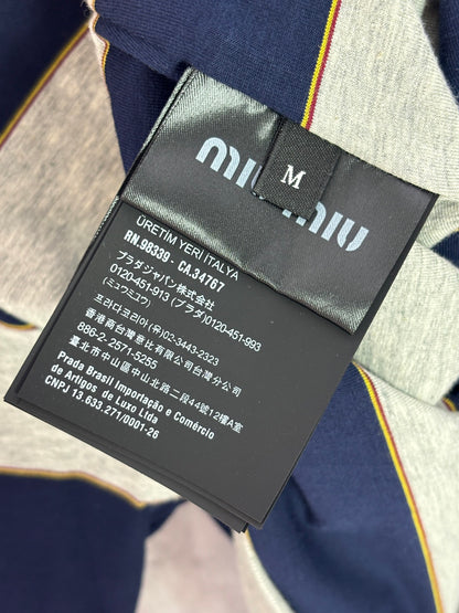 사슬공장2 / 미우미우  스트라이프 니트 지퍼 긴팔 후드집업