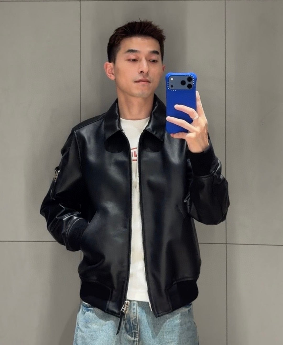 BVG / 톰 포드  지퍼 가죽 자켓