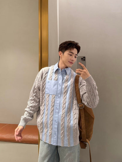BVG / 로에베  자수 울 셔츠형 니트