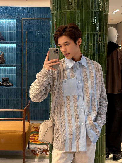BVG / 로에베  자수 울 셔츠형 니트