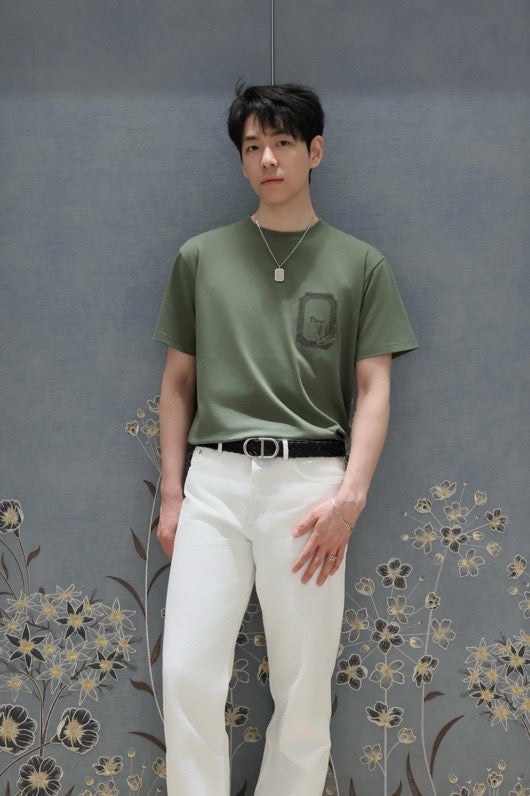BVG / 디올  자수 라운드넥 반팔 티셔츠