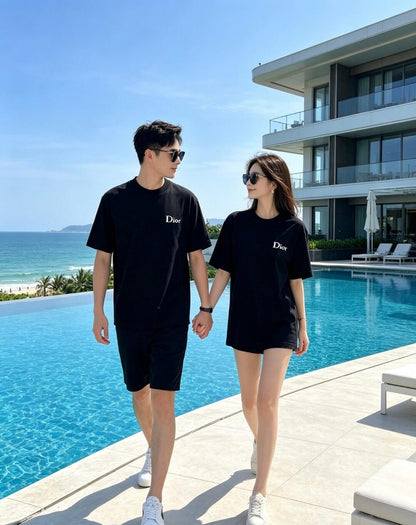 BVG  / 디올  레터링 자수 반팔 티셔츠