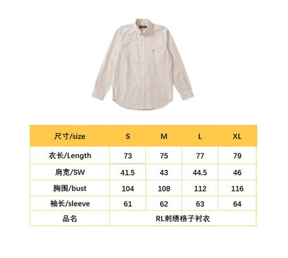 BVG / 랄프 로렌  자수 체크 긴팔 셔츠