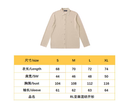 BVG / 랄프 로렌  단추 린넨 긴팔 셔츠