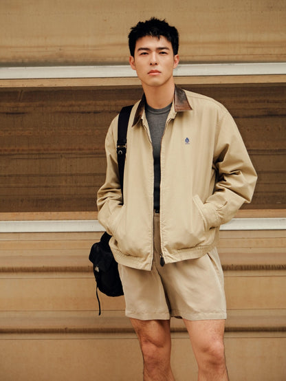BVG / 프라다  자수 가죽 칼라 지퍼 아우터