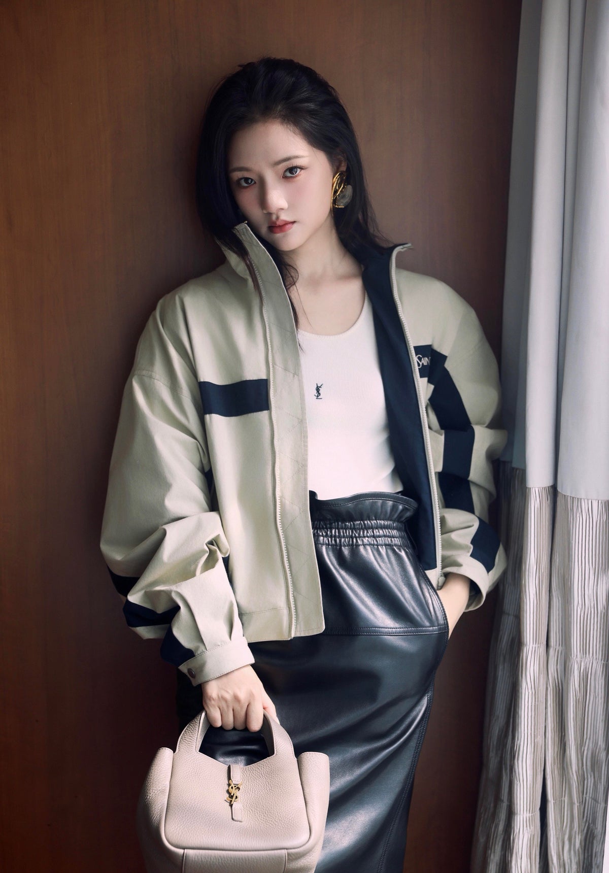 BVG / 생로랑  로고 자수 컬러블록 자켓