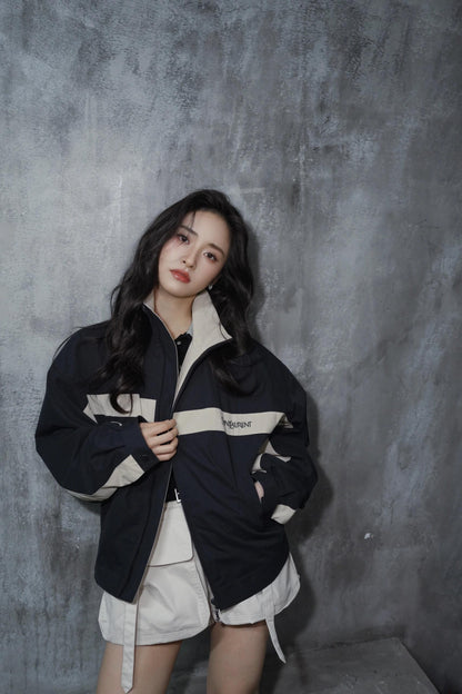 BVG / 생로랑  로고 자수 컬러블록 자켓