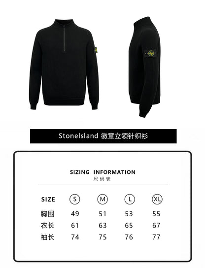주말QZ / 스톤 아일랜드  뱃지 스탠칼라 니트