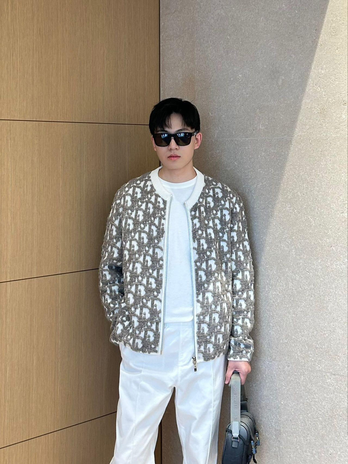 주말QZ / 디올  자카드 지퍼 니트 아우터