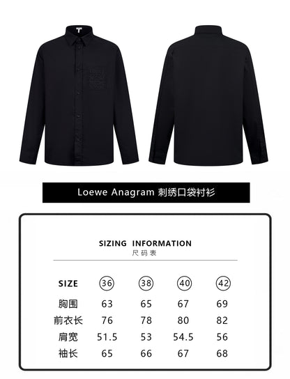 주말QZ / 로에베  자수 포켓 긴팔 셔츠