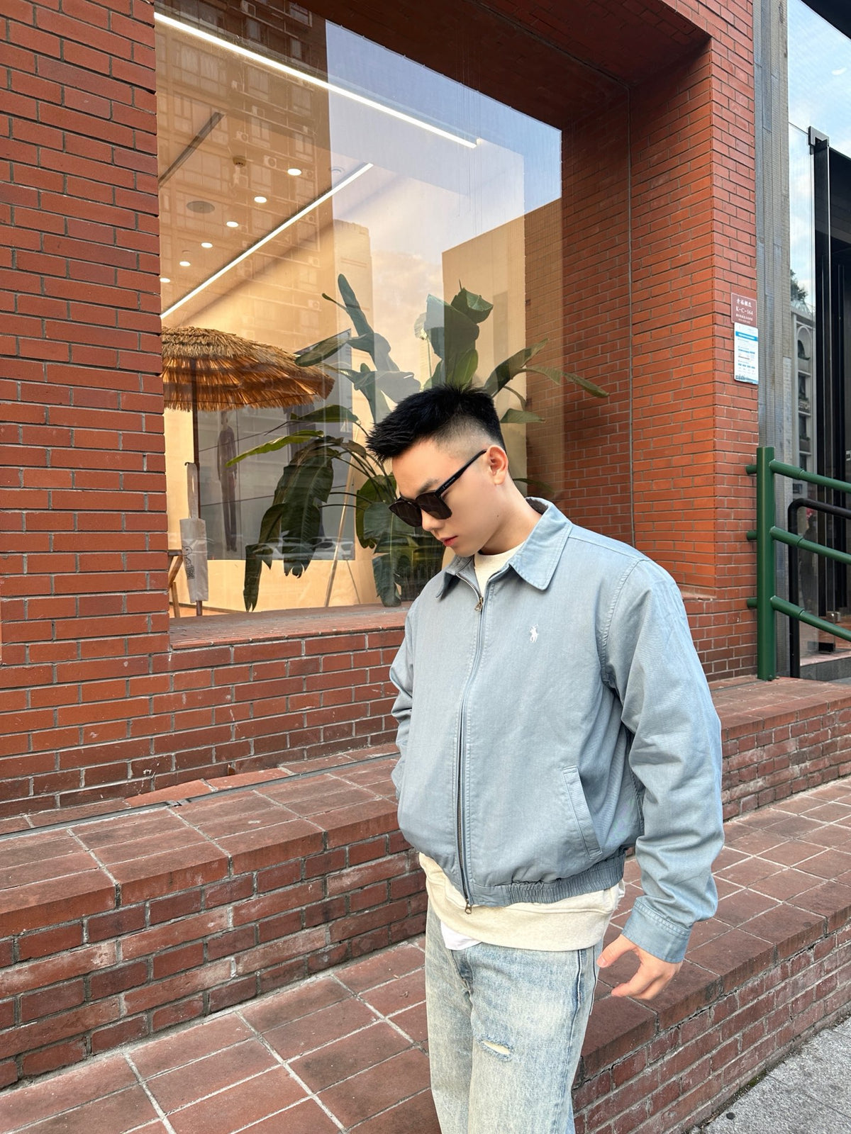 주말QZ / 랄프 로렌  자수 칼라 지퍼 재킷