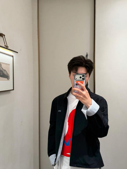 주말QZ / 로에베  코튼 자수 지퍼 재킷