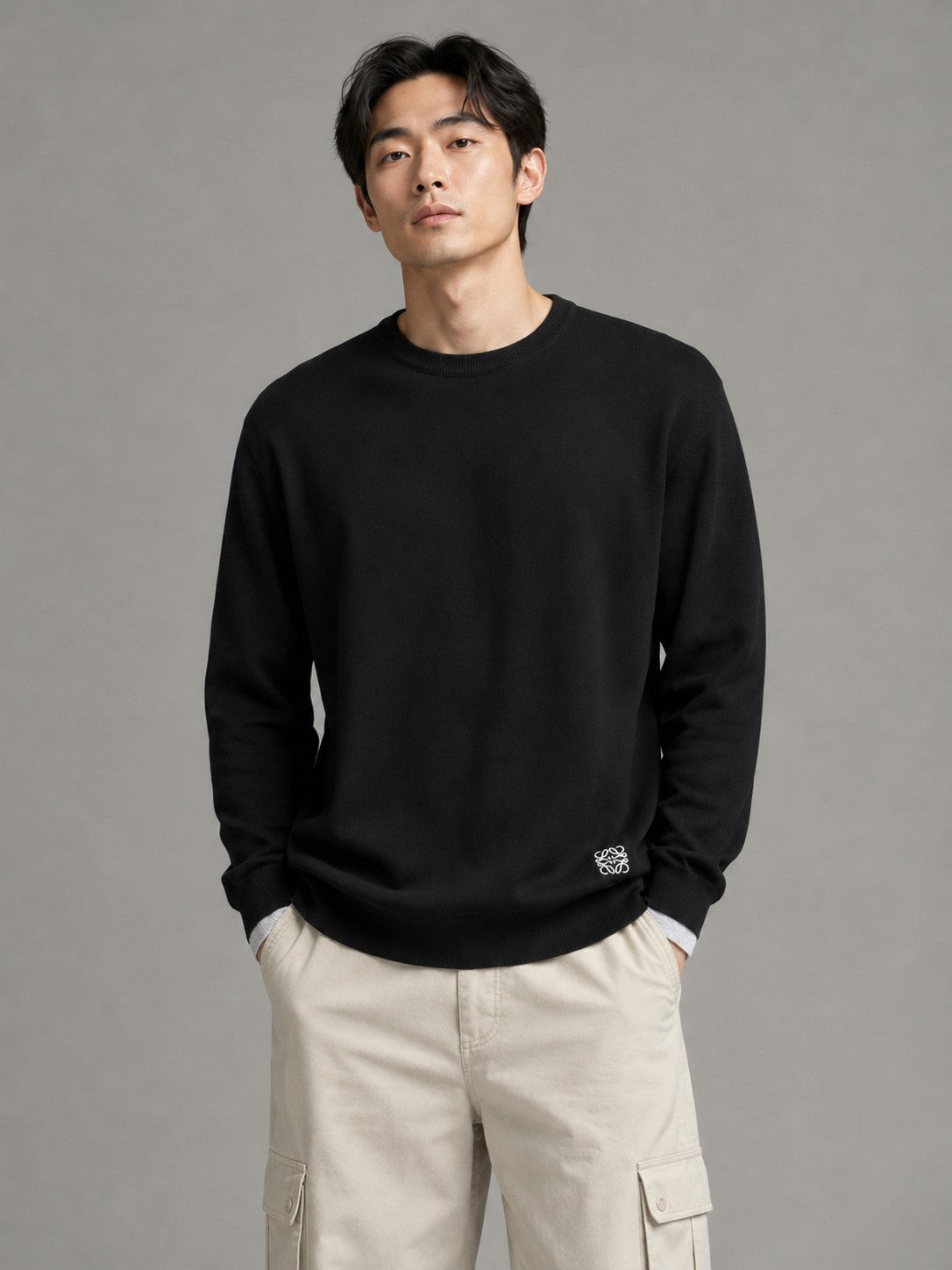 주말QZ / 로에베  자수 라운드넥 니트