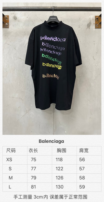 주말QZ / 발렌시아가  컬러풀 레터링 반팔 티셔츠