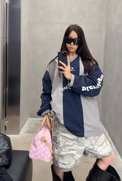주말QZ / 발렌시아가  컬러 블록 긴팔 티셔츠
