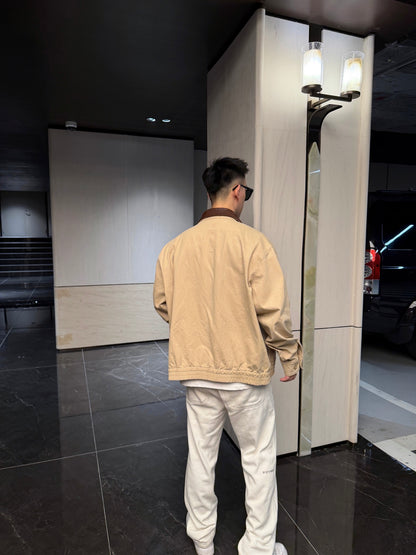 주말QZ / 프라다  자수 가죽 칼라 지퍼 자켓