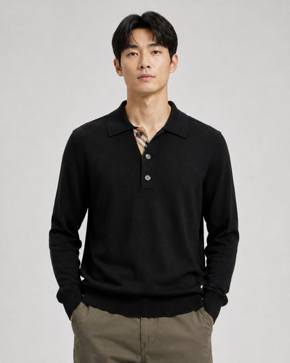 주말QZ / 버버리  체크 장식 칼라 니트
