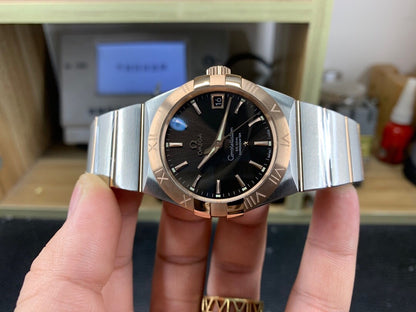 VS공장 오메가 컨스틸레이션 38MM 로즈골드 콤비 브라운바인덱스 브레이슬릿