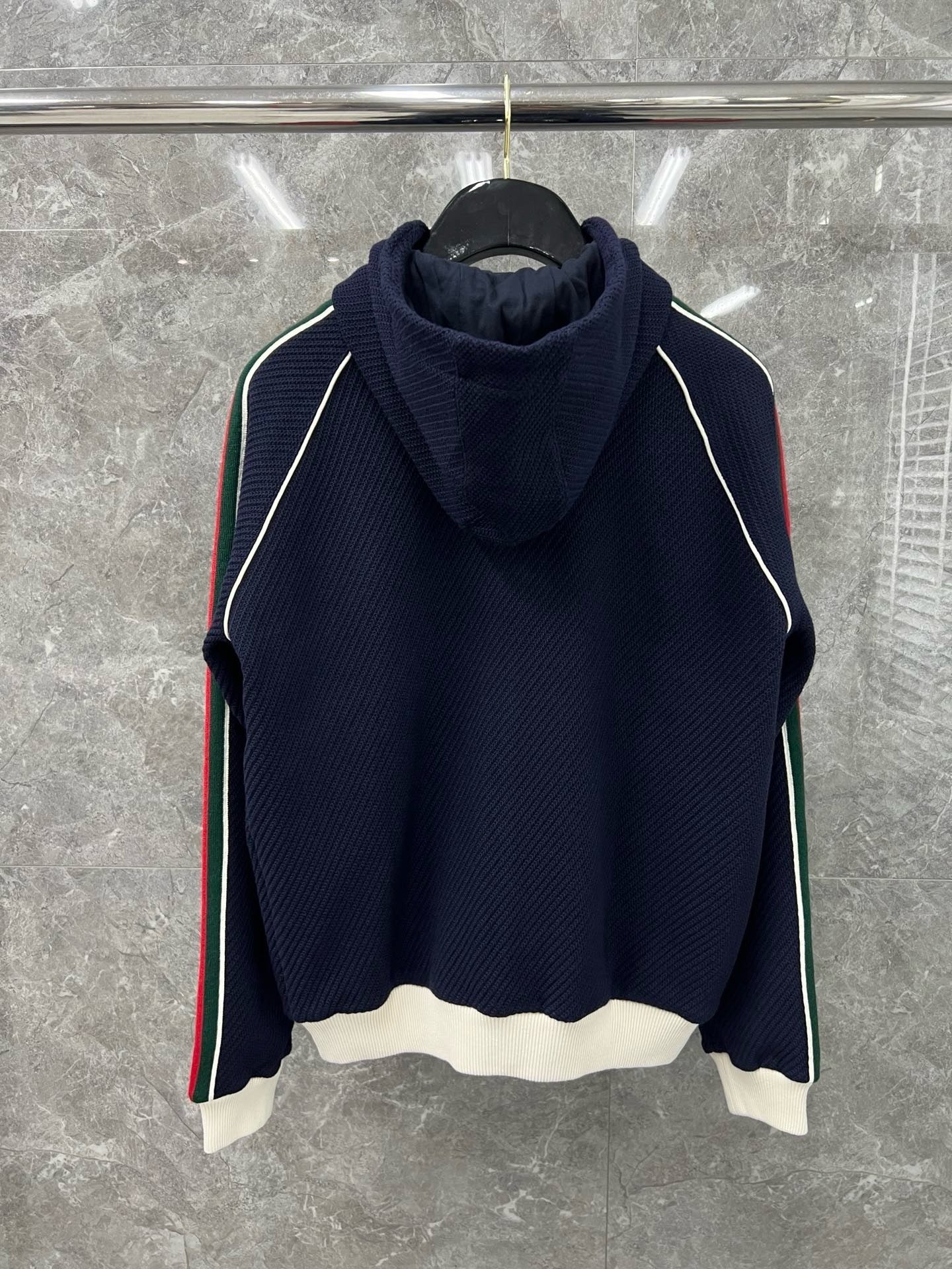 Marble / Gucci Men's Wool Jersey Jacket Web Blue