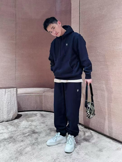 대리석 / 버버리 자수 로고 기모 후드티