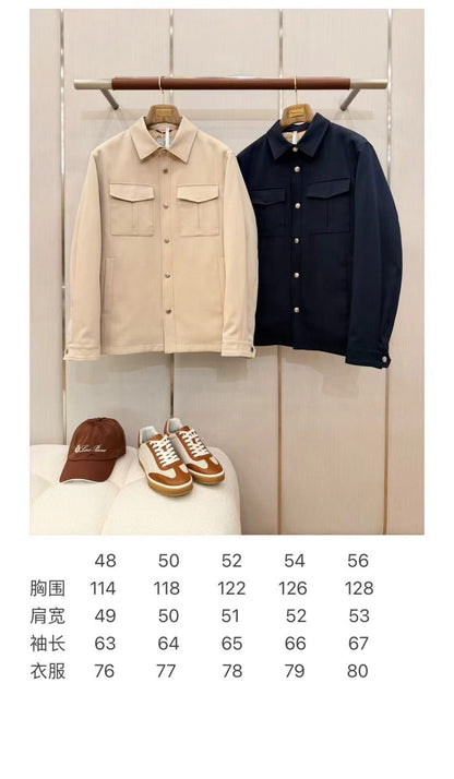 zb / 브루넬로 쿠치넬리  칼라 단추 두꺼운 자켓