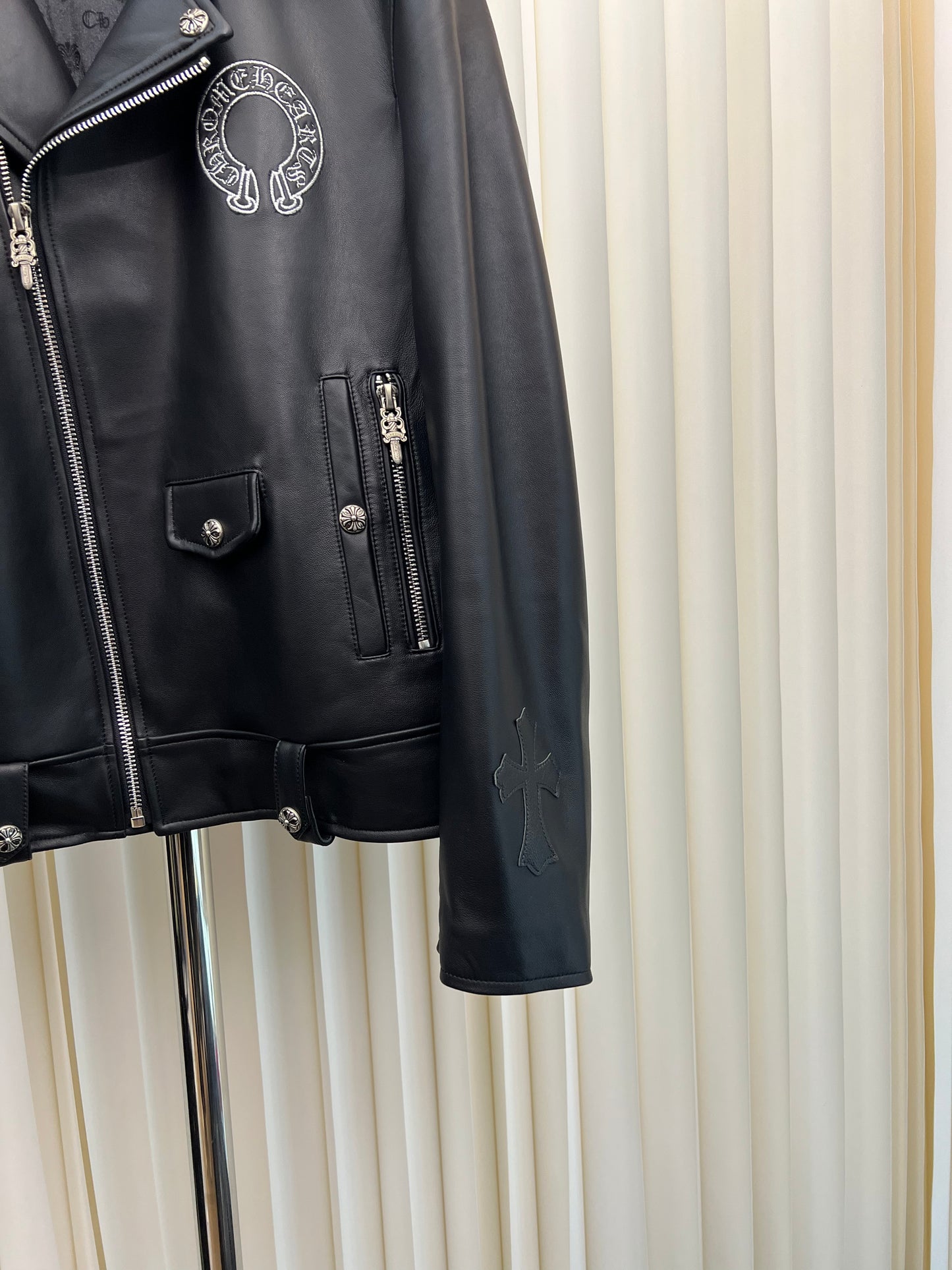 zb/Chrome Hearts Men's Leather Jacket