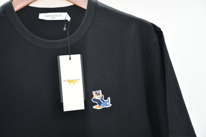 탑키츠네 / 메종키츠네  빨간색 의상 폭스 로고 라운드넥 반팔 티셔츠