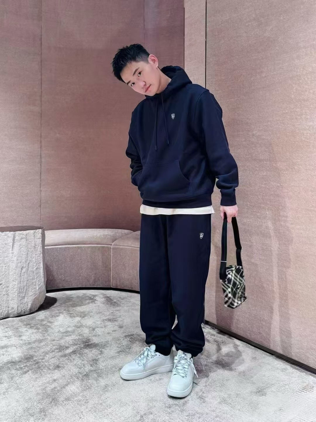 대리석 / 버버리 자수 로고 기모 팬츠
