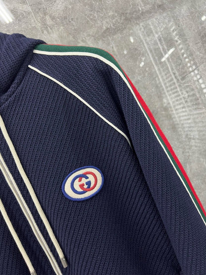 Marble / Gucci Men's Wool Jersey Jacket Web Blue
