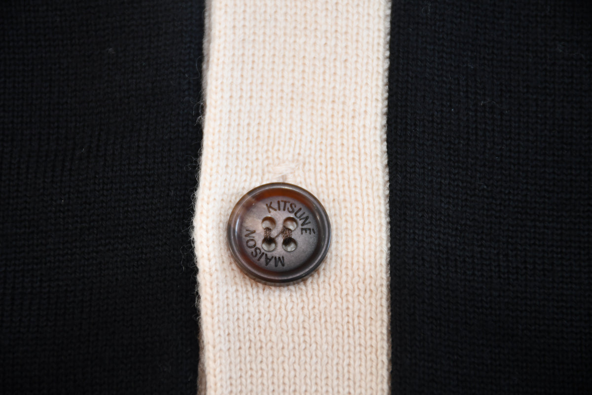 탑키츠네 / 메종키츠네 컬러대비 브이넥 가디건