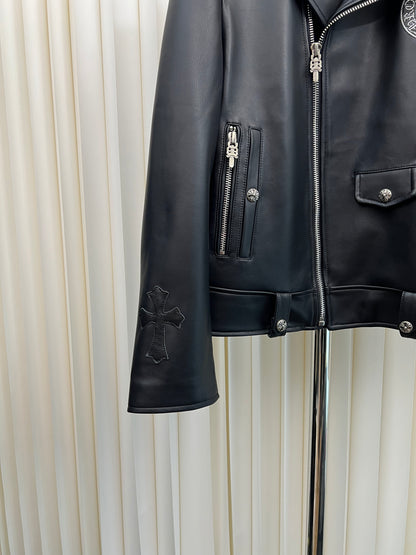 zb/Chrome Hearts Men's Leather Jacket