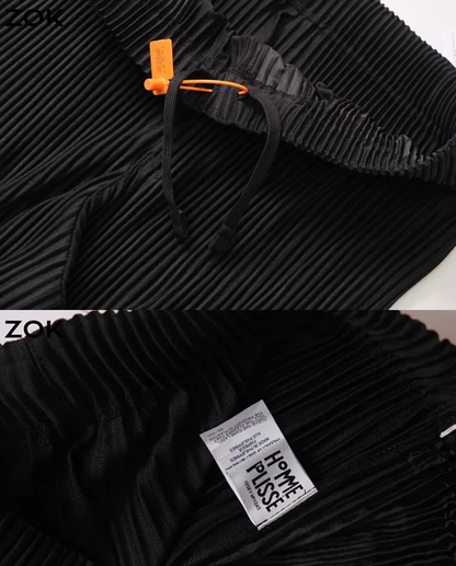 ZOK / 이세이미야케 의류 내장 끈 달린 긴바지