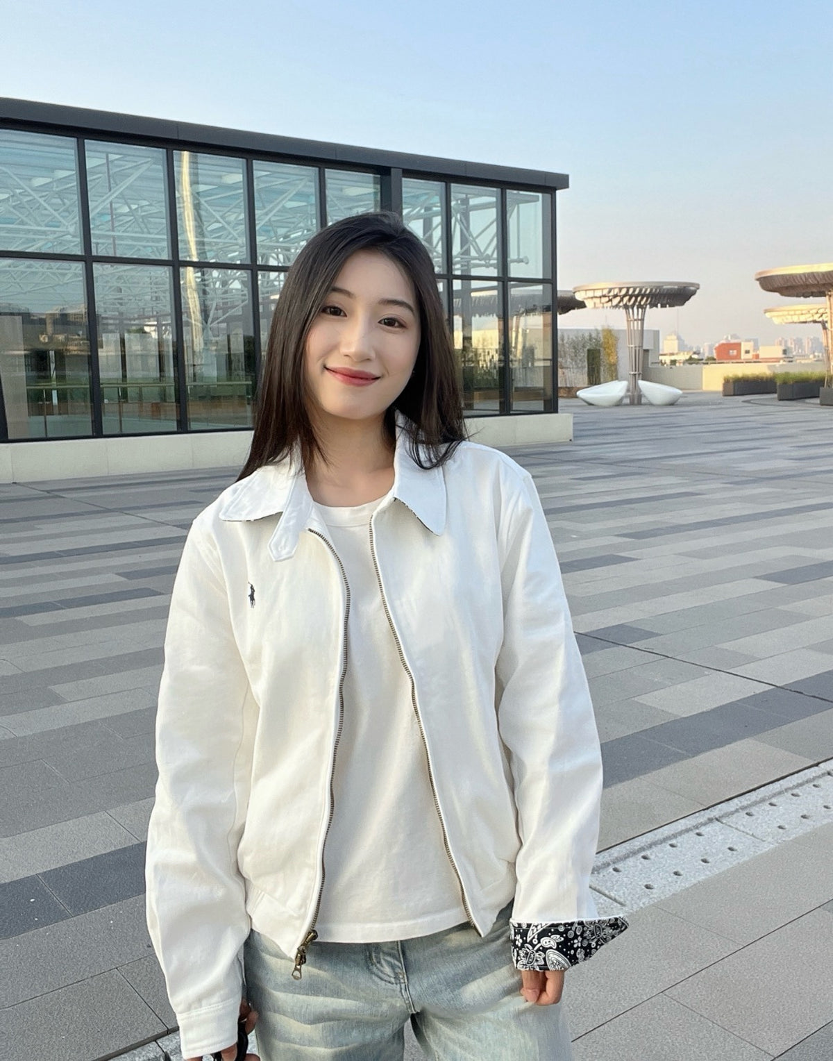 zb / 랄프 로렌  자수 지퍼 아우터