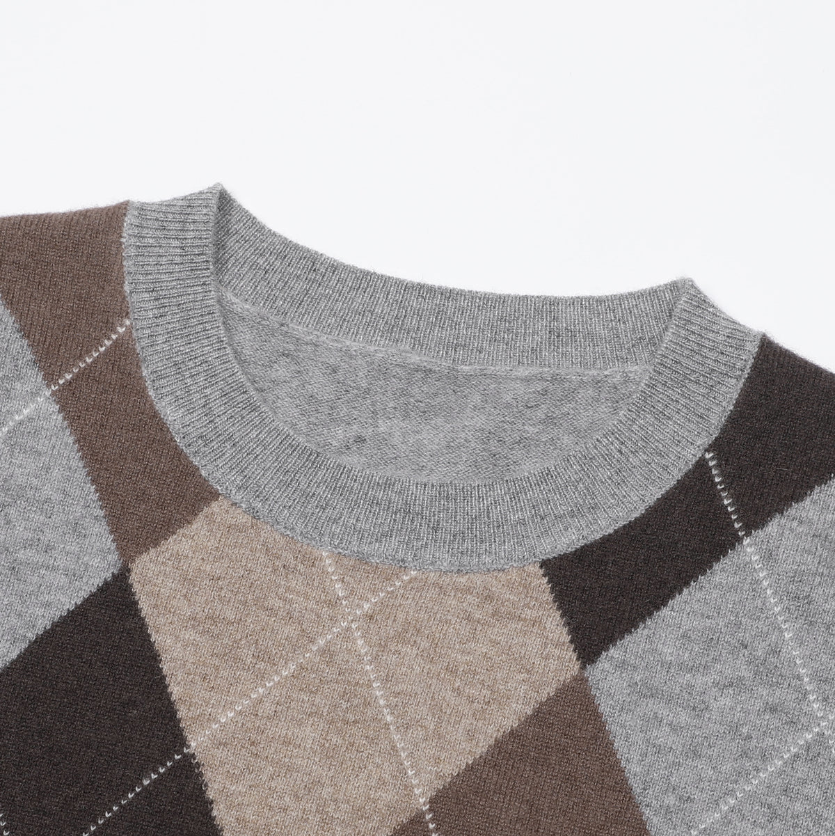 zb / 로로피아나   아가일 패턴 라운드넥 니트