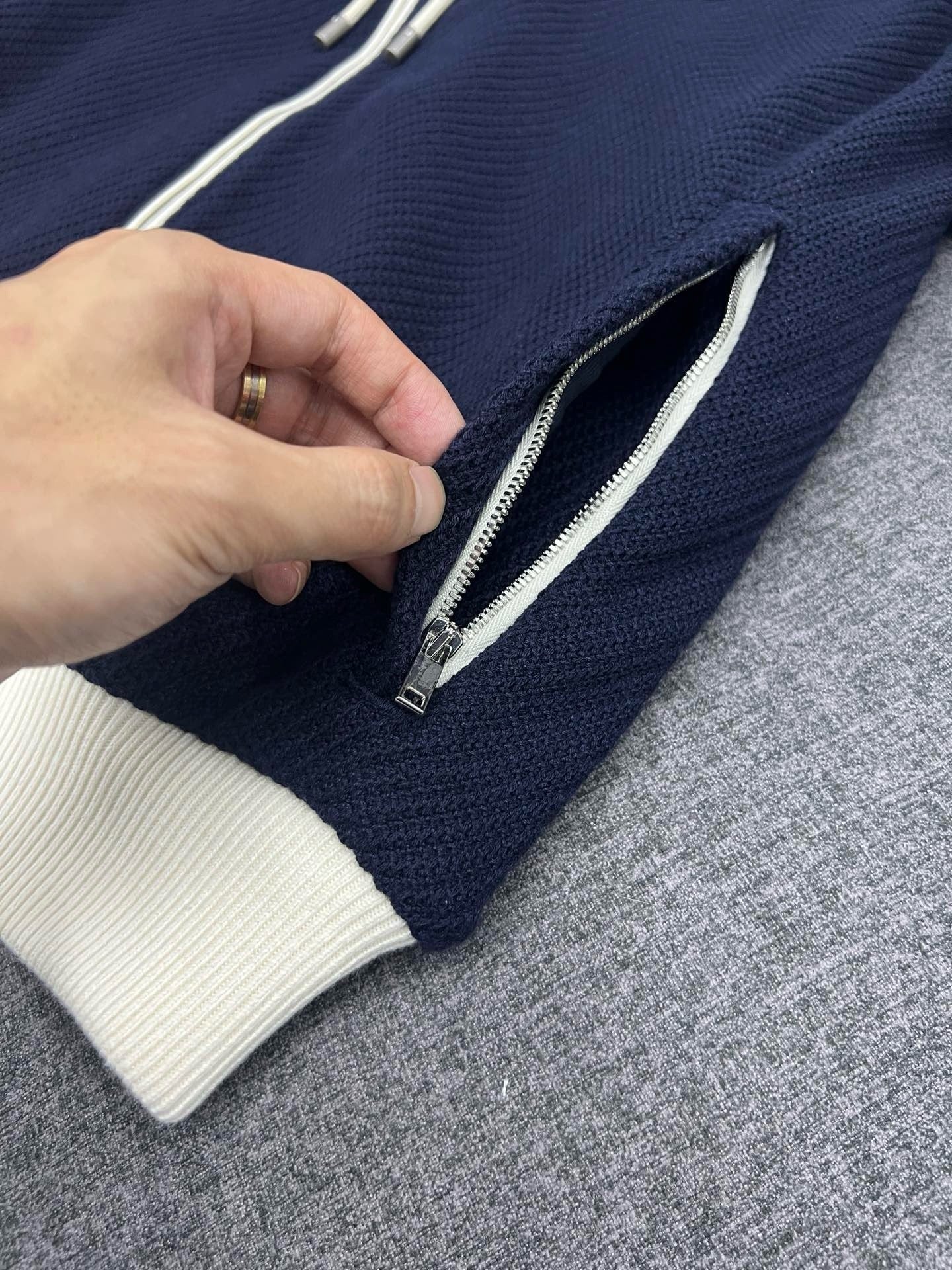 Marble / Gucci Men's Wool Jersey Jacket Web Blue
